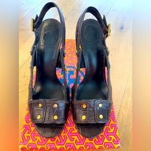 Tory Burch brown high heel sandals size 9.5